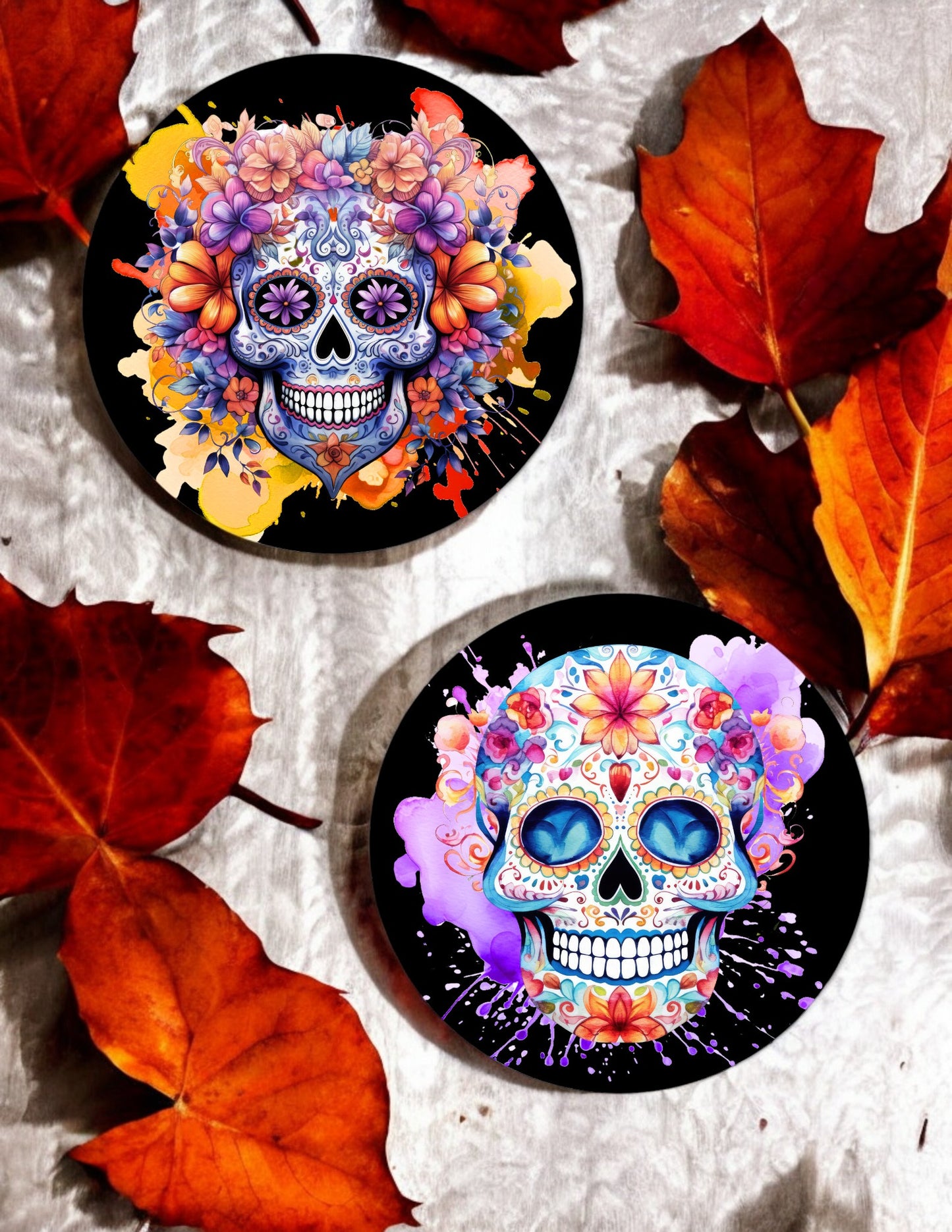 Day of the Dead Ceramic Coasters - Set of 4!