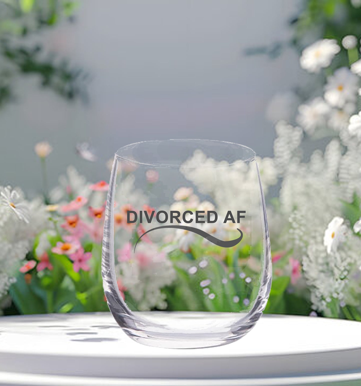 Divorced AF wine glass