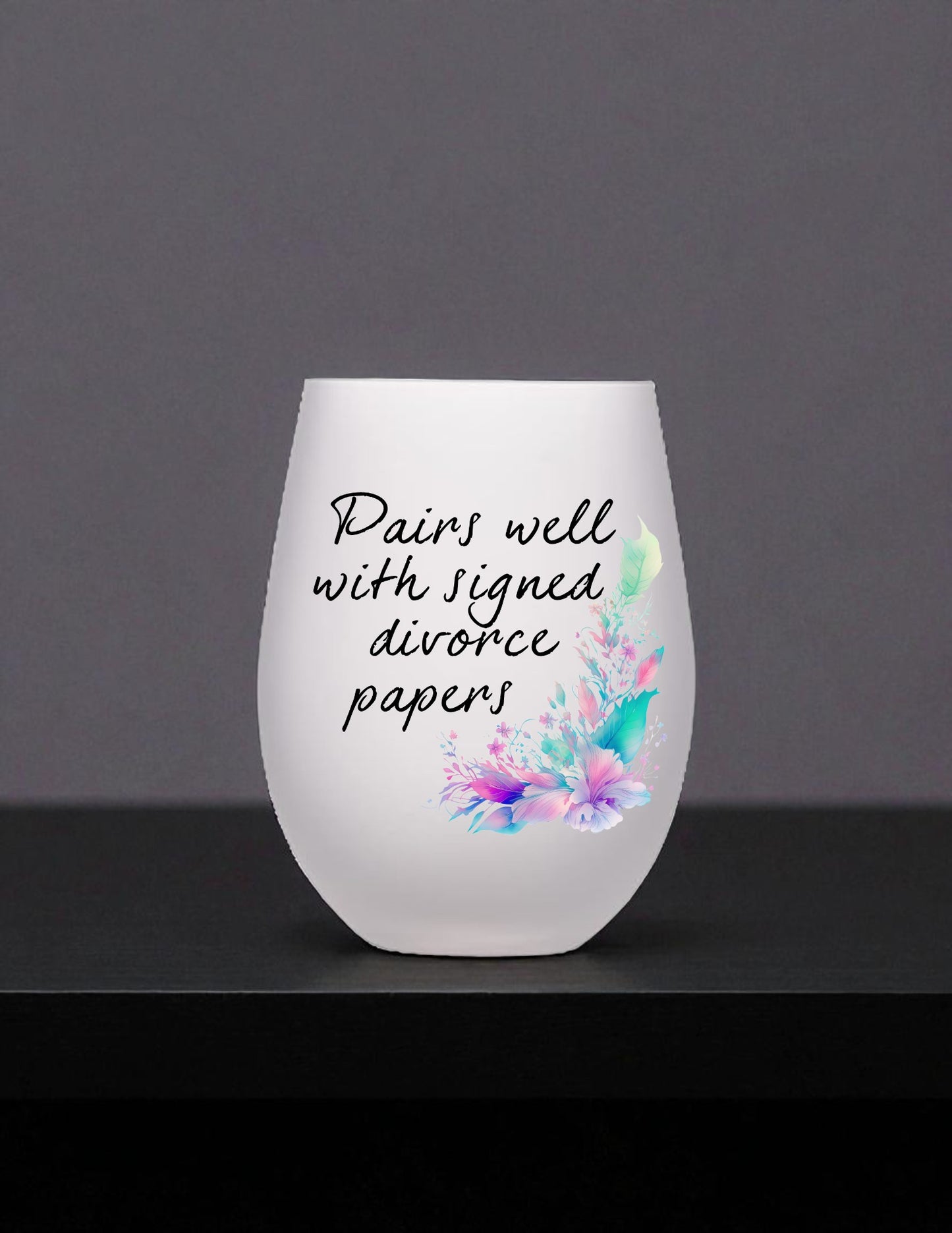 Divorce Papers wine glass