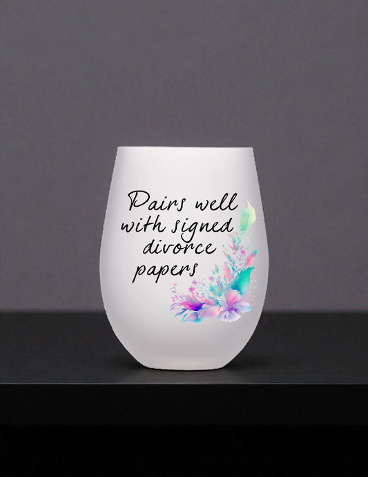 Divorce Papers wine glass