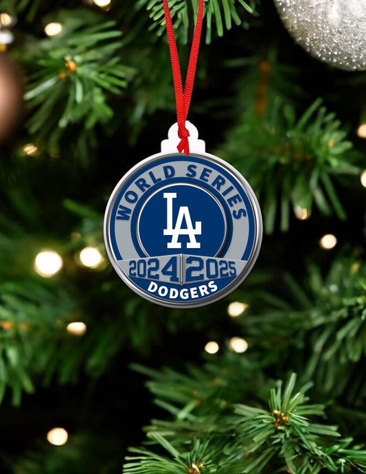 LA Dodger Back-to-Back World Champs Ceramic Ornament