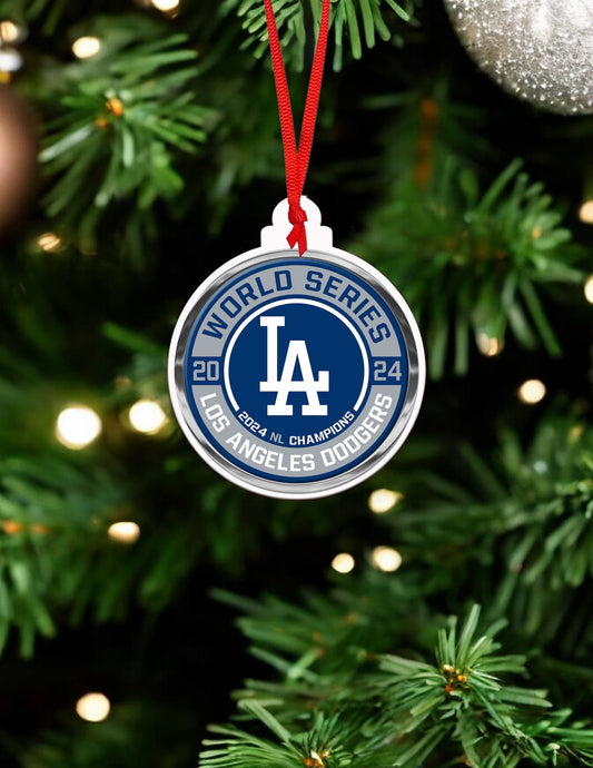 LA Dodgers World Series Ceramic Ornament