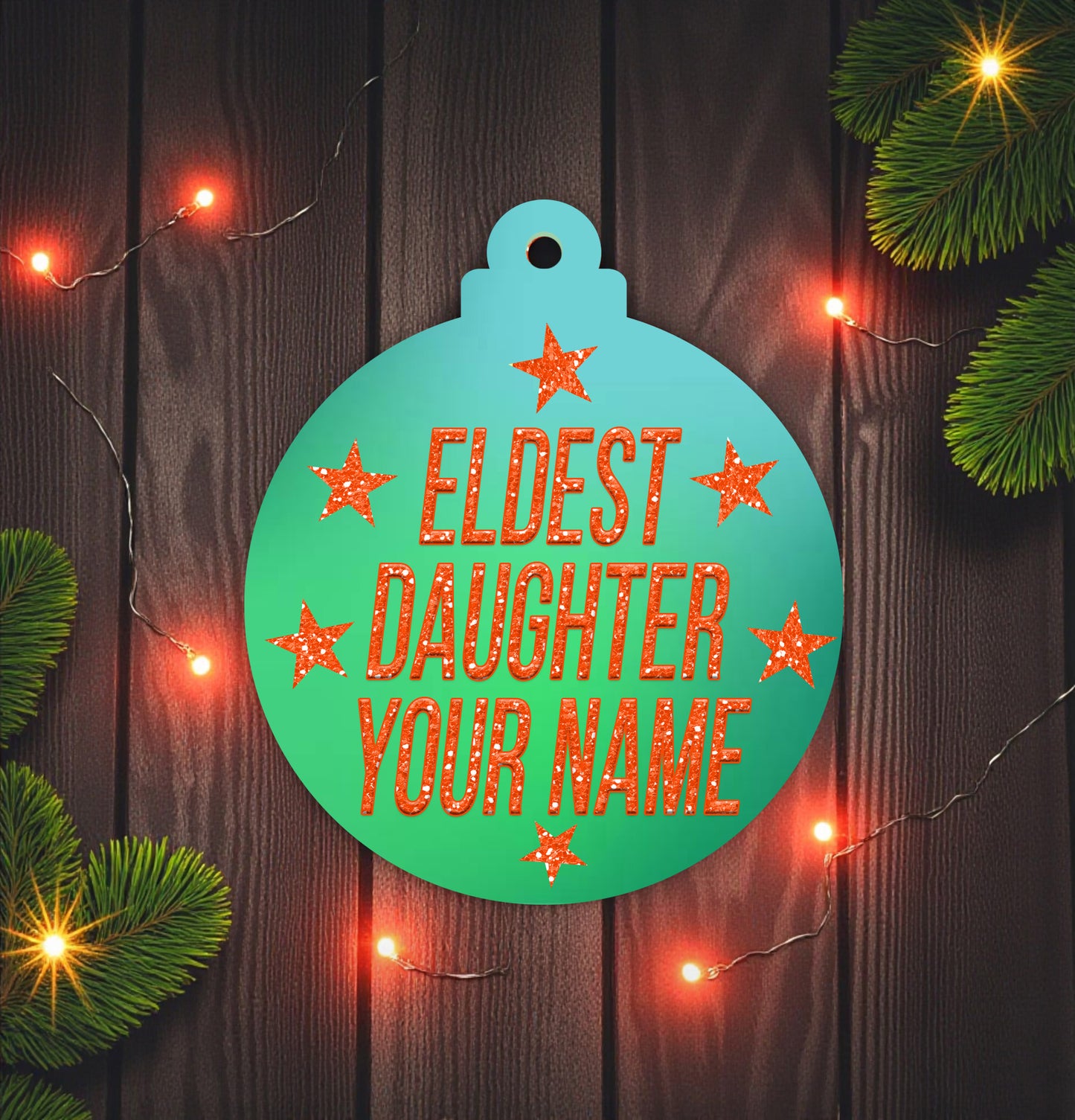 Personalized "Eldest Daughter" Ceramic Ornament