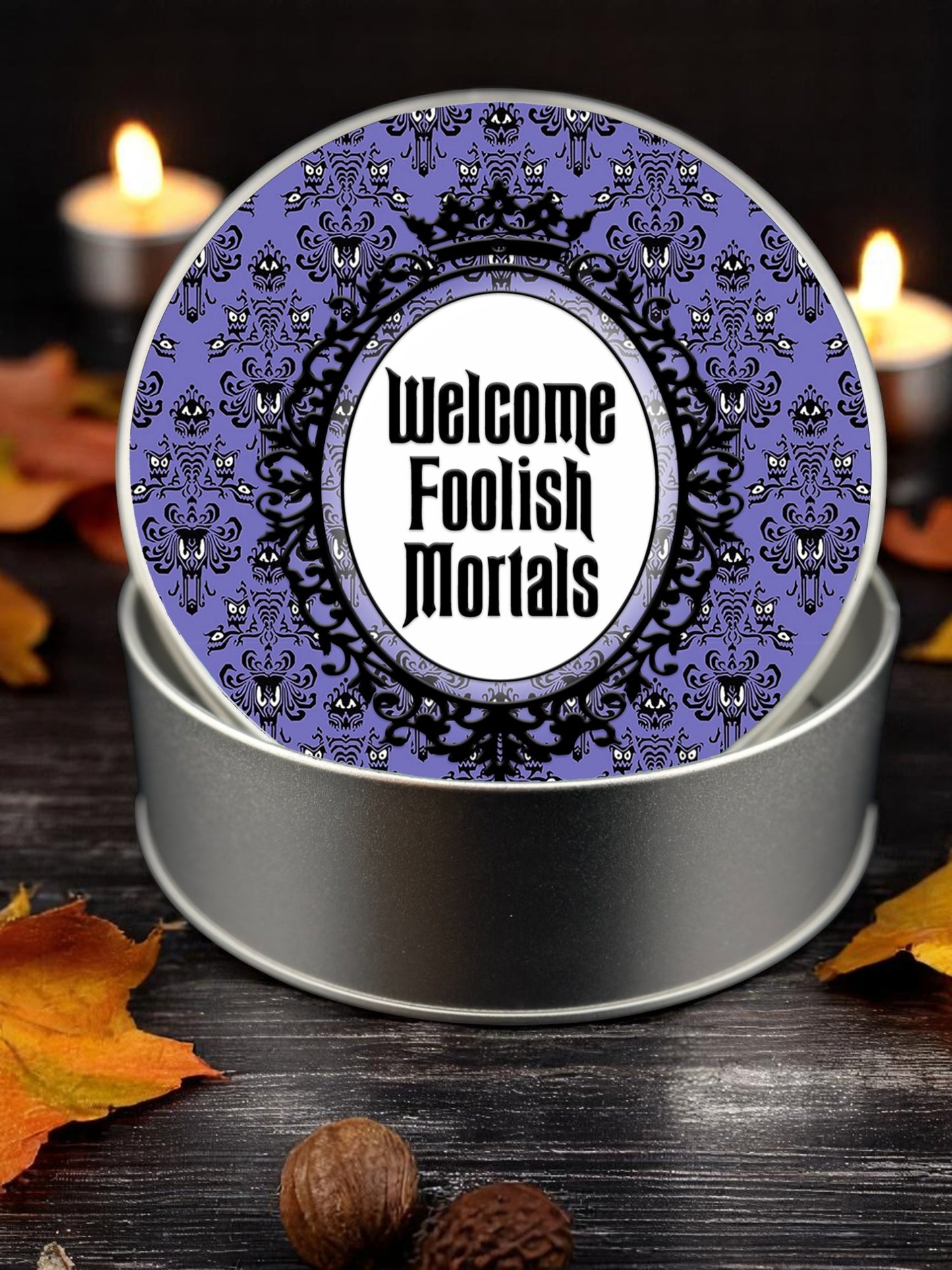 Haunted Mansion Welcome Foolish Mortals Metal Box