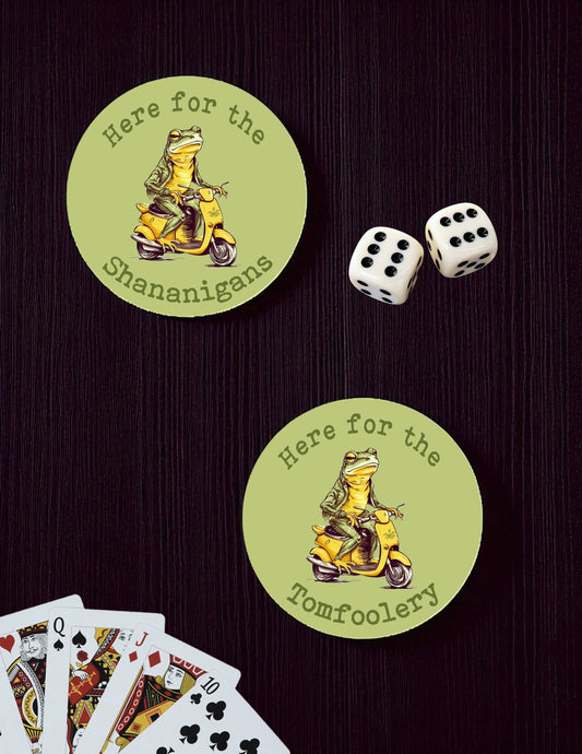 Vintage Frog Shenanigans and Tomfoolery Ceramic Coasters  - Set of 2!