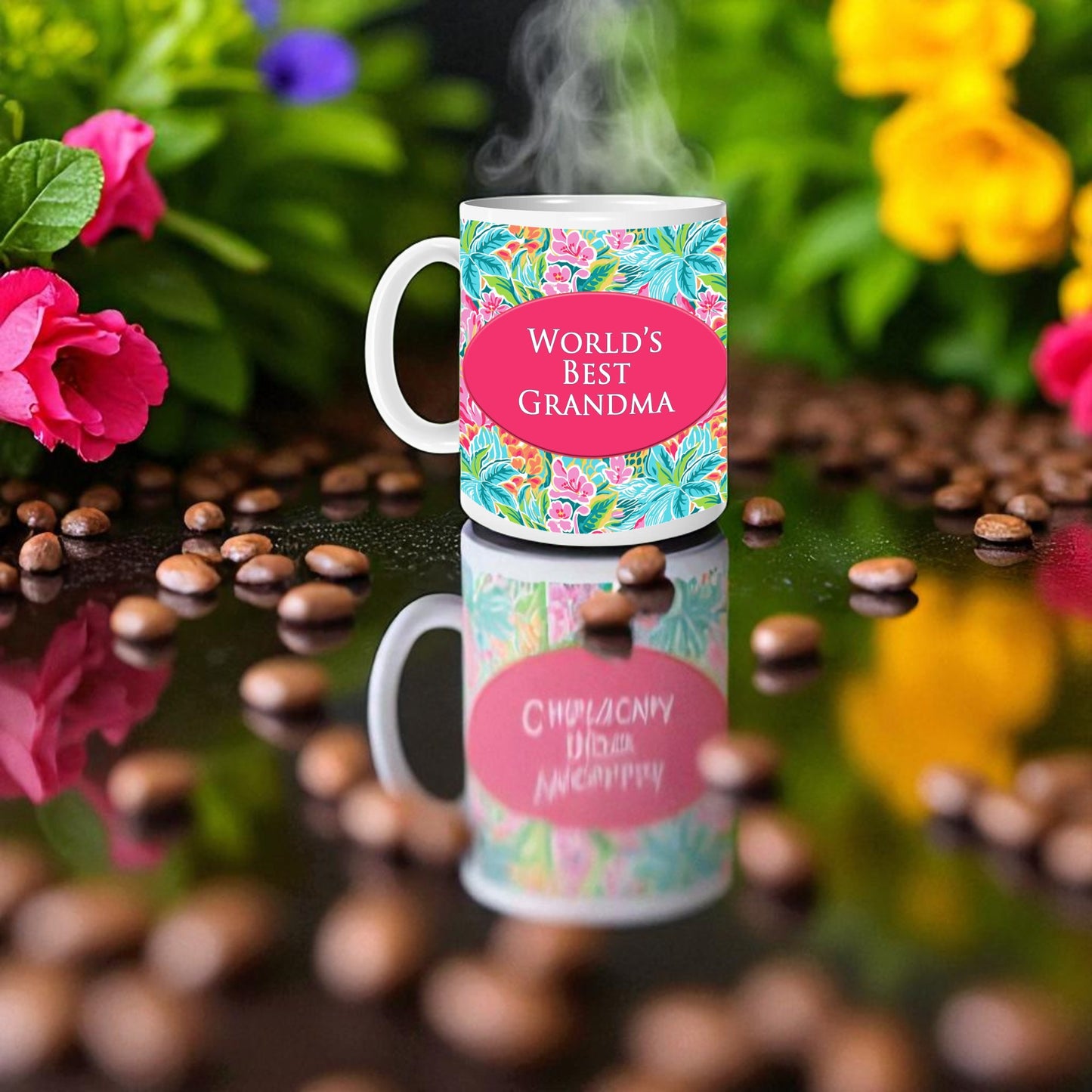 Lilly Pulitzer-Inspired Coffee Mug for Grandmother