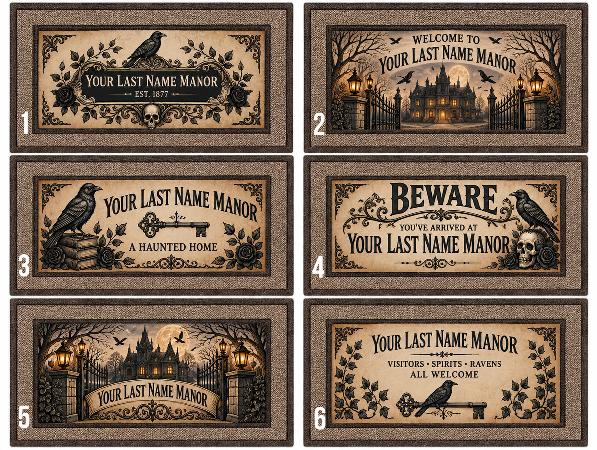 Personalized Gothic Halloween Doormat