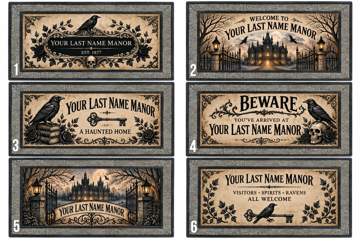 Personalized Gothic Halloween Doormat