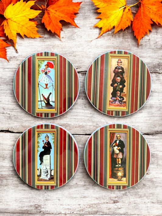 Haunted Mansion's Stretching Portraits Inspired Ceramic Coasters - Set of 4!!