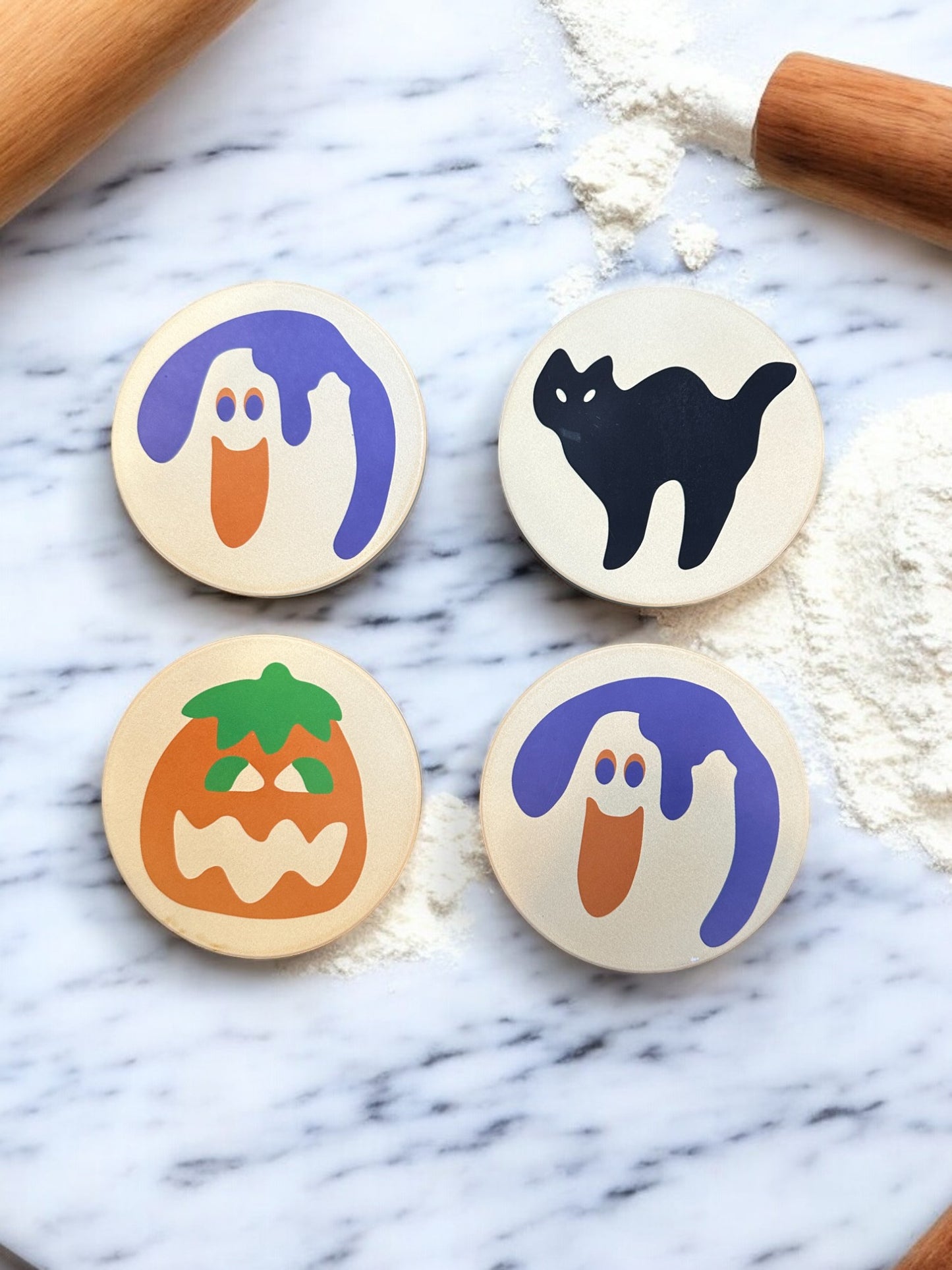 Pillsbury Halloween Cookie-Inspired Coasters - Set of 4!