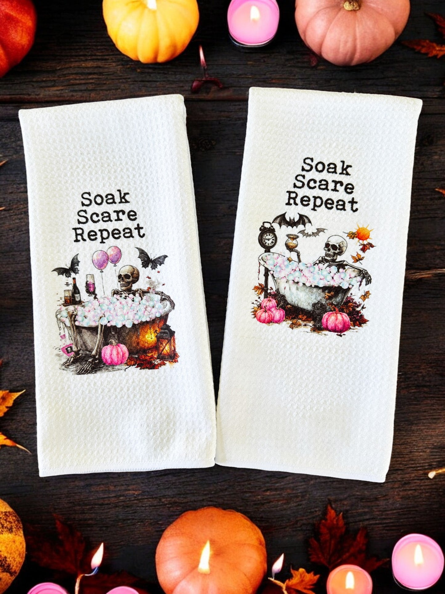 Bathing Skeleton Hand Towels - Set of 2!