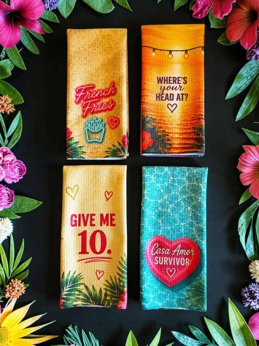 Love Island-Inspired Tea/Hand Towels - Set of 2, 3, or 4!