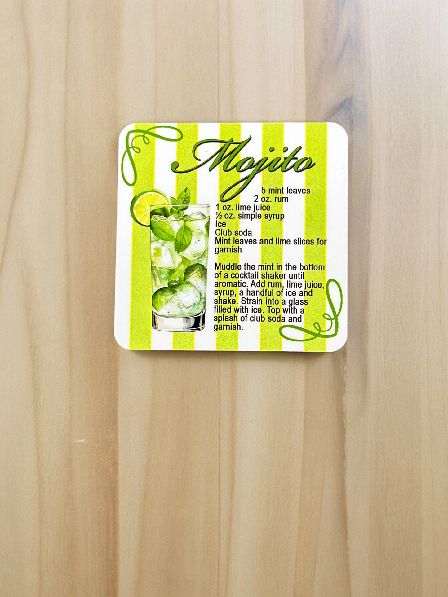 Cocktail Recipe Coasters - SET OF 4!