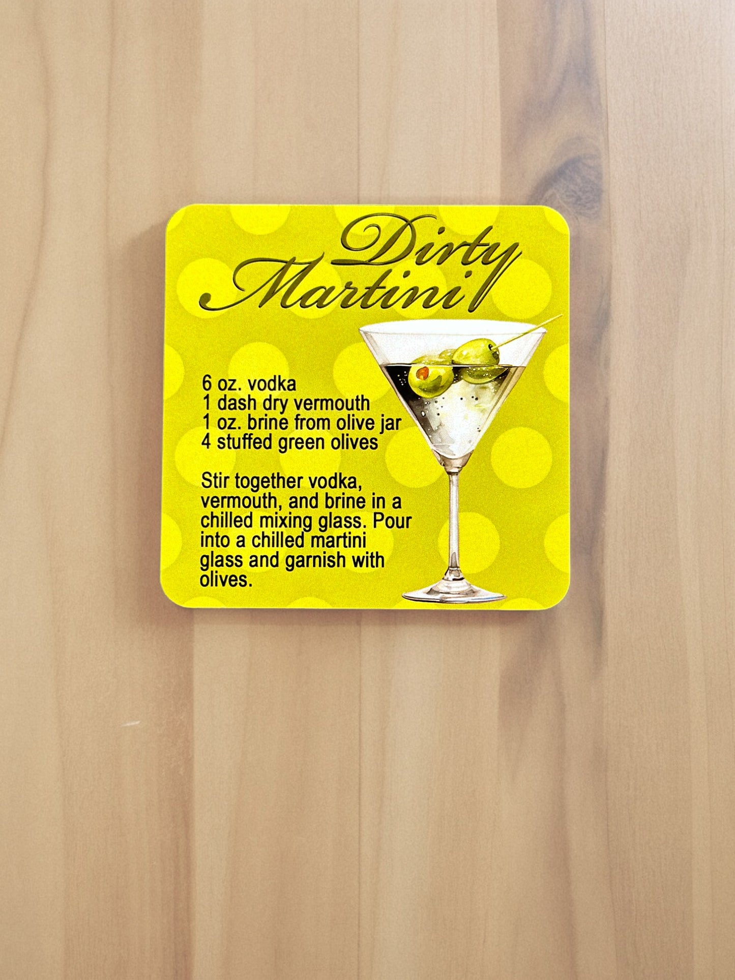 Cocktail Recipe Coasters - SET OF 4!