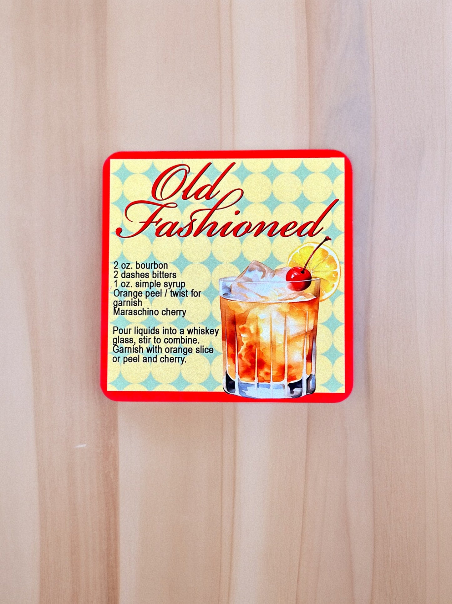 Cocktail Recipe Coasters - SET OF 4!