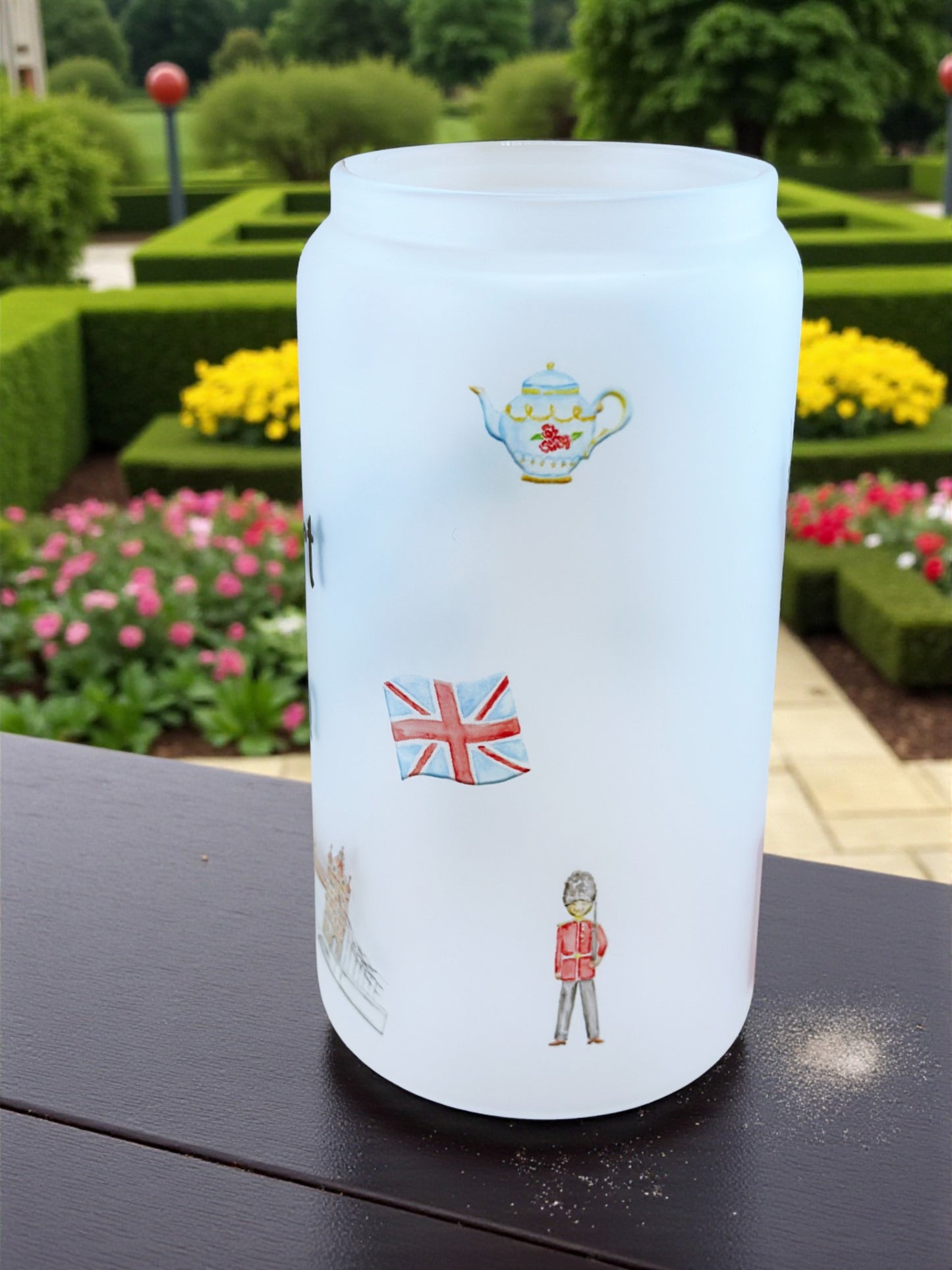 My Heart is in London Watercolor Glass Tumbler