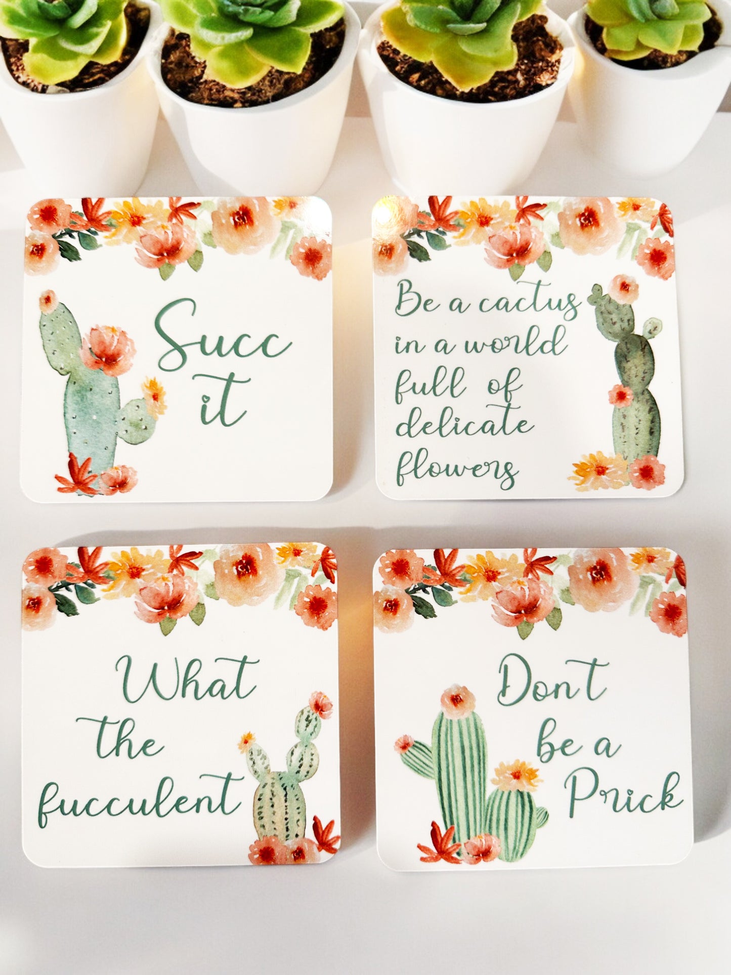 Cactus/Succulent Coasters - SET OF 4!