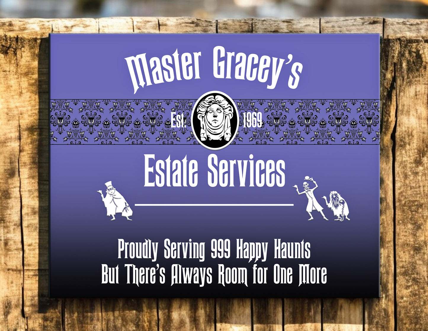 8" x 10" Haunted Mansion-Inspired Master Gracey Metal Sign