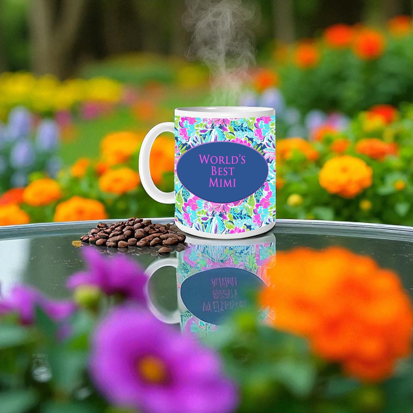 Lilly Pulitzer-Inspired Coffee Mug for Grandmother