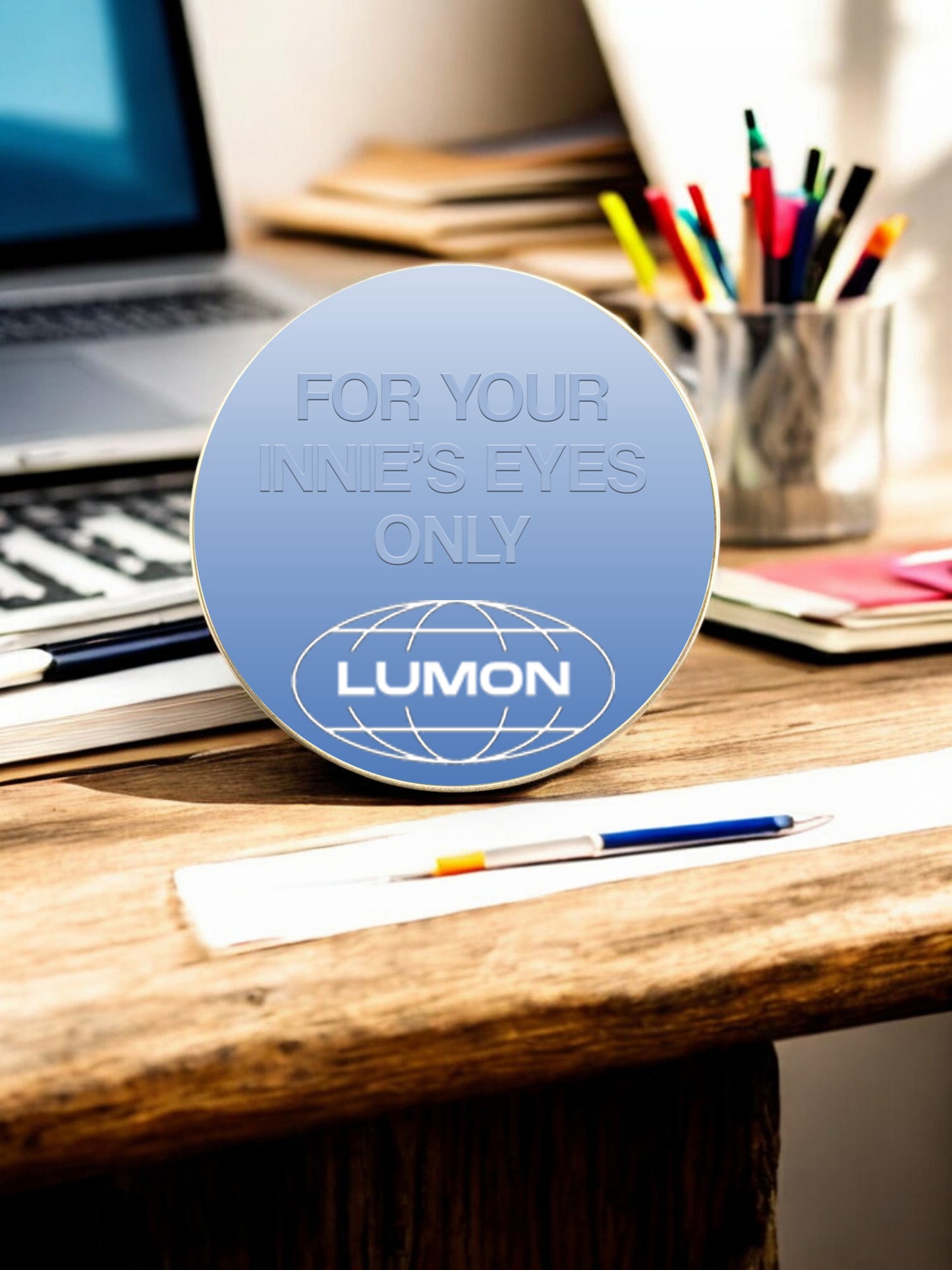 Severance-Inspired Metal Round Tin Container