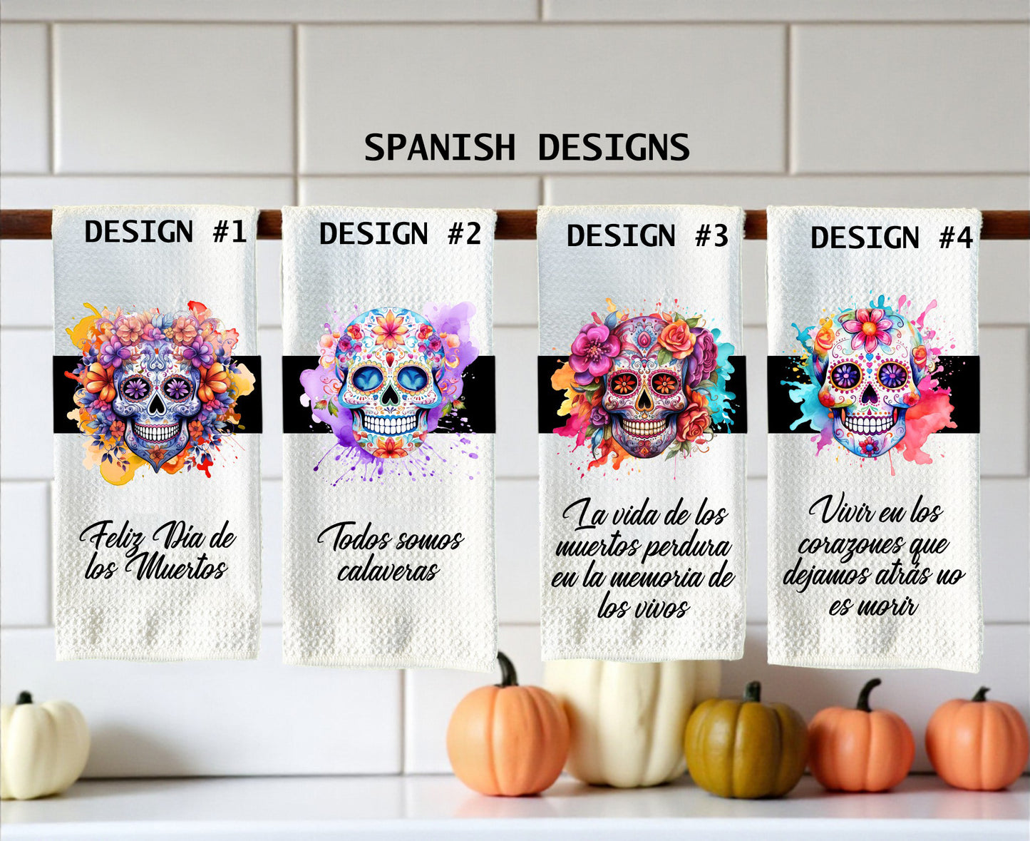 Day of the Dead Tea Towels - English or Spanish!