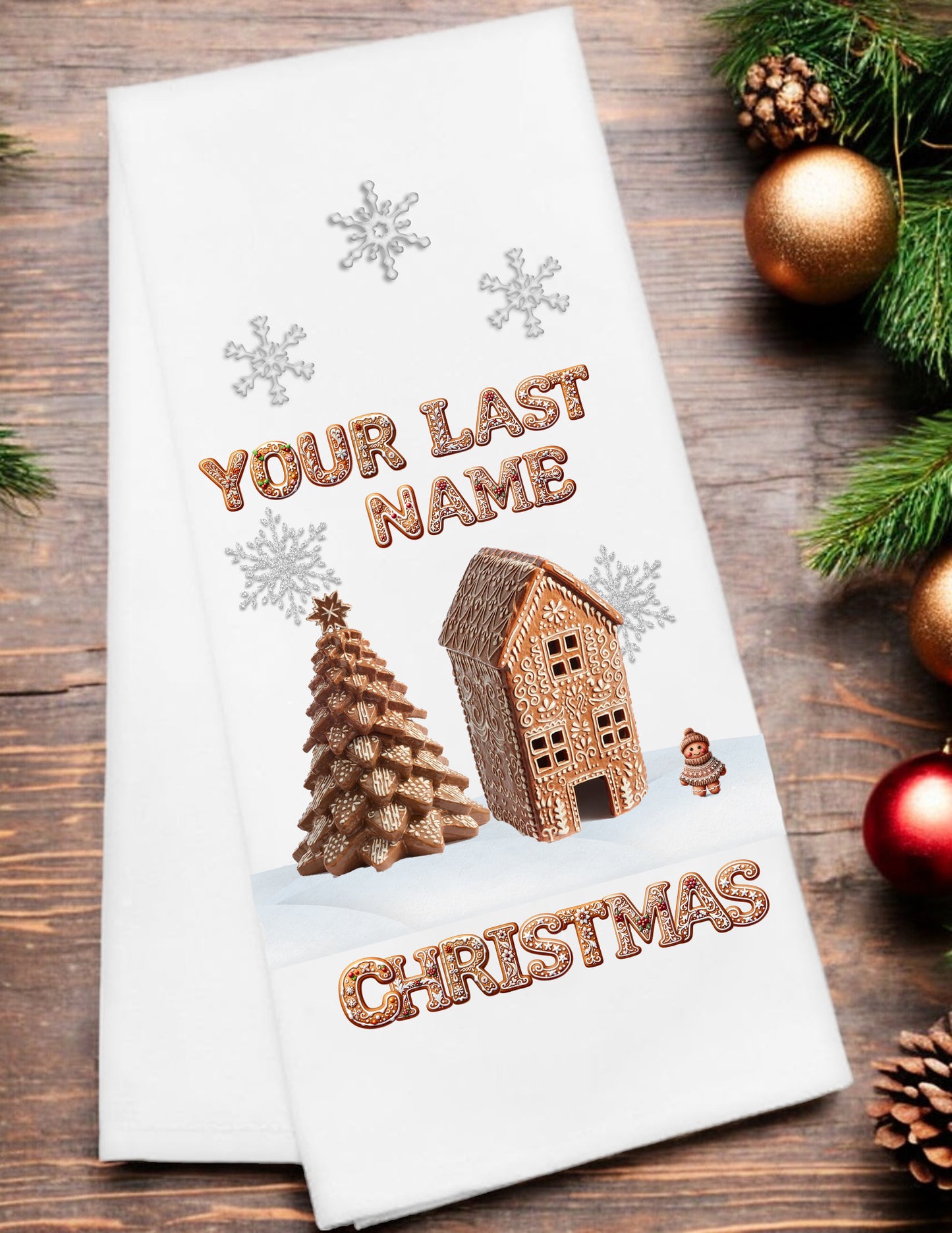 Pottery Barn-Inspired Christmas Gingerbread Tea Towels