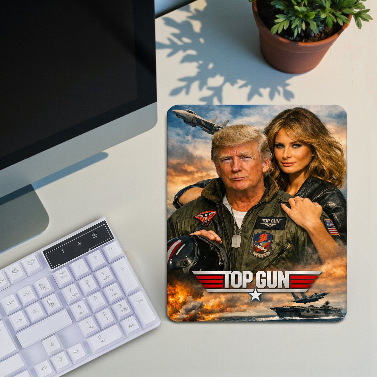 Trump And Melania Top Gun Mousepad