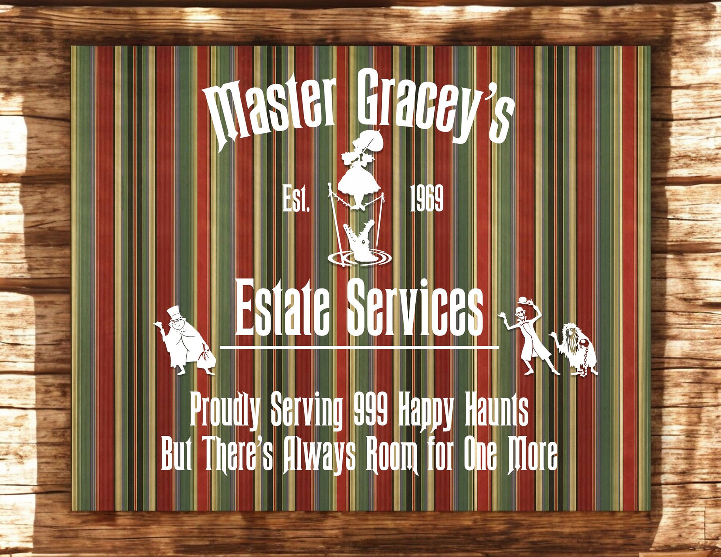 8" x 10" Haunted Mansion-Inspired Master Gracey Metal Sign