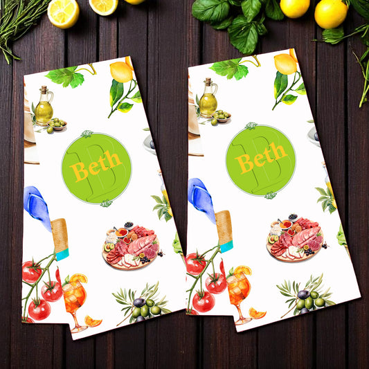 Italy Inspired Customized Tea Towels - Set of 2!