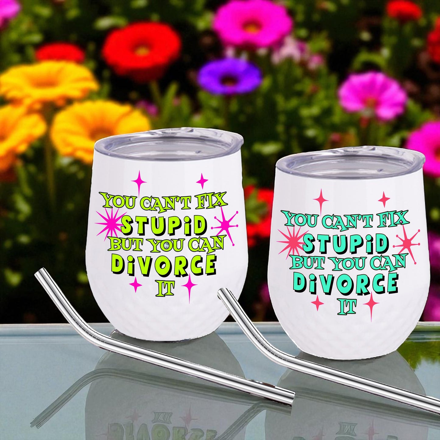DIVORCE metal wine tumbler