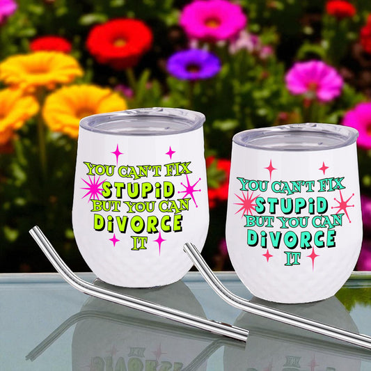 DIVORCE metal wine tumbler