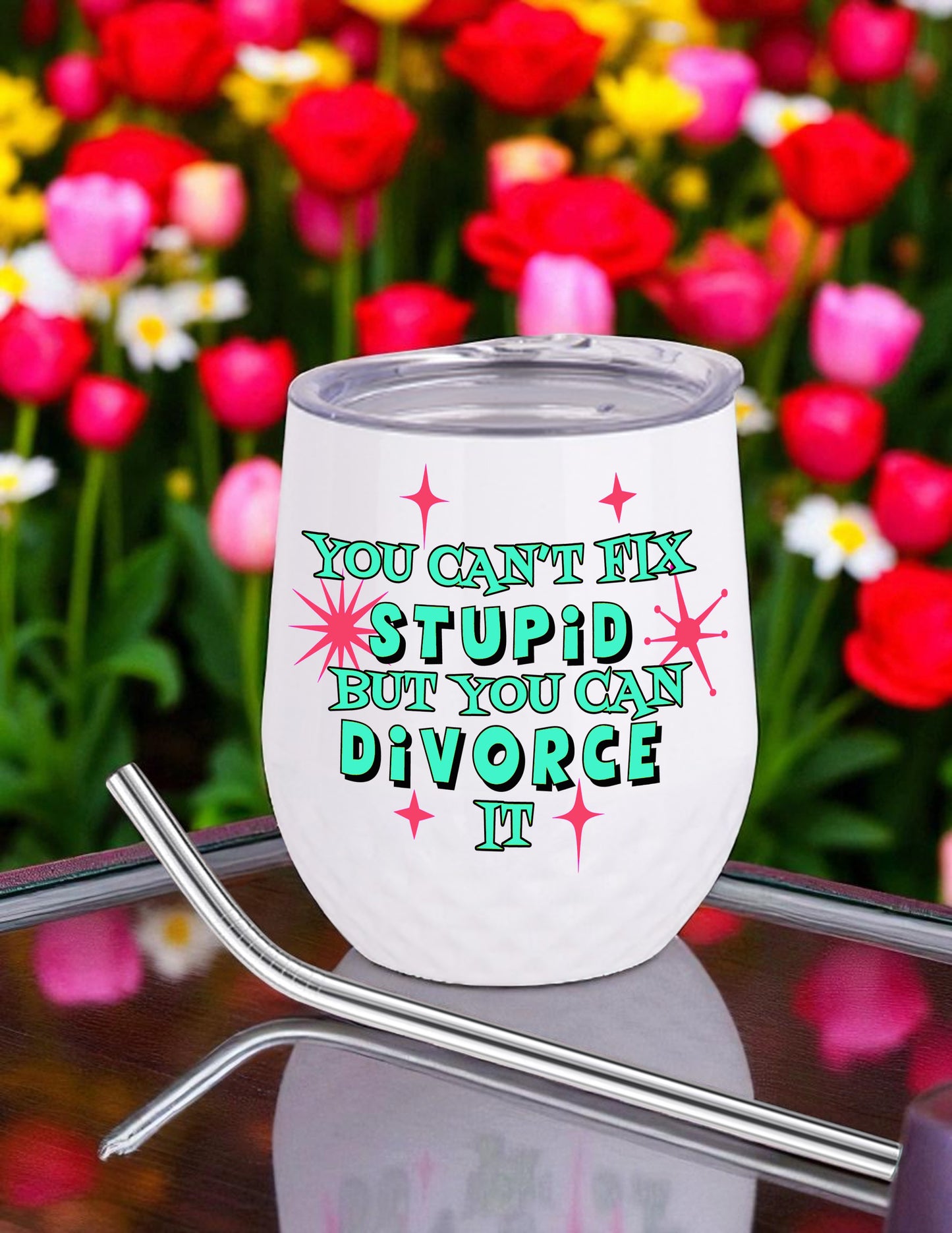 DIVORCE metal wine tumbler