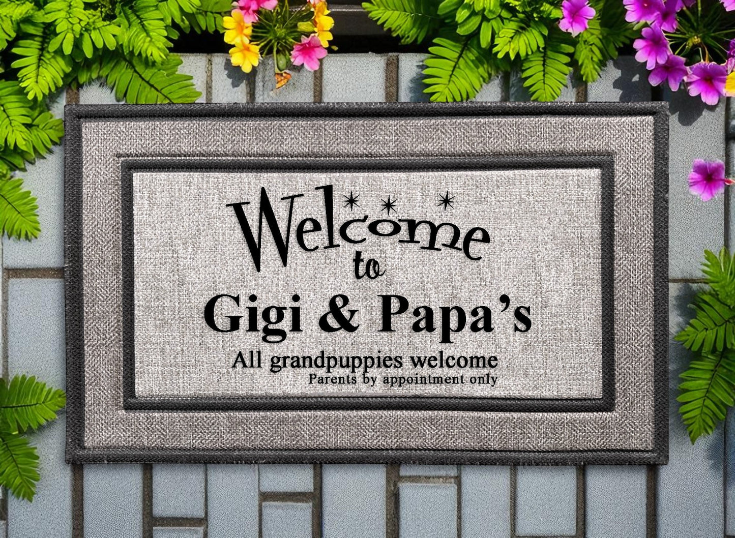 Grandparent Customized Welcome Mat for Grandpuppies!