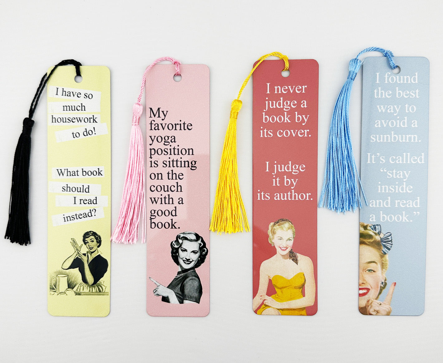 Vintage sarcastic retro metal bookmark