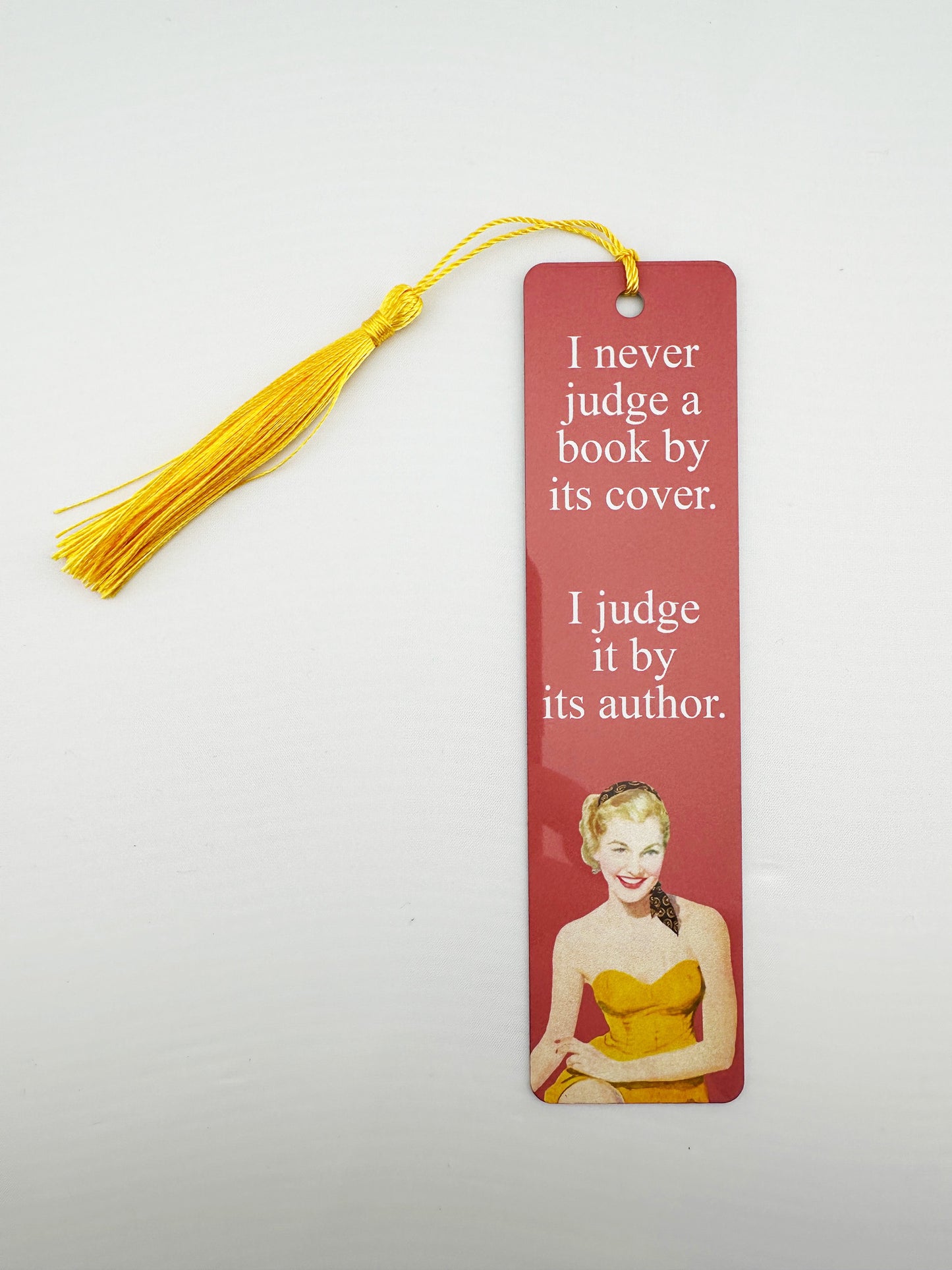 Vintage sarcastic retro metal bookmark