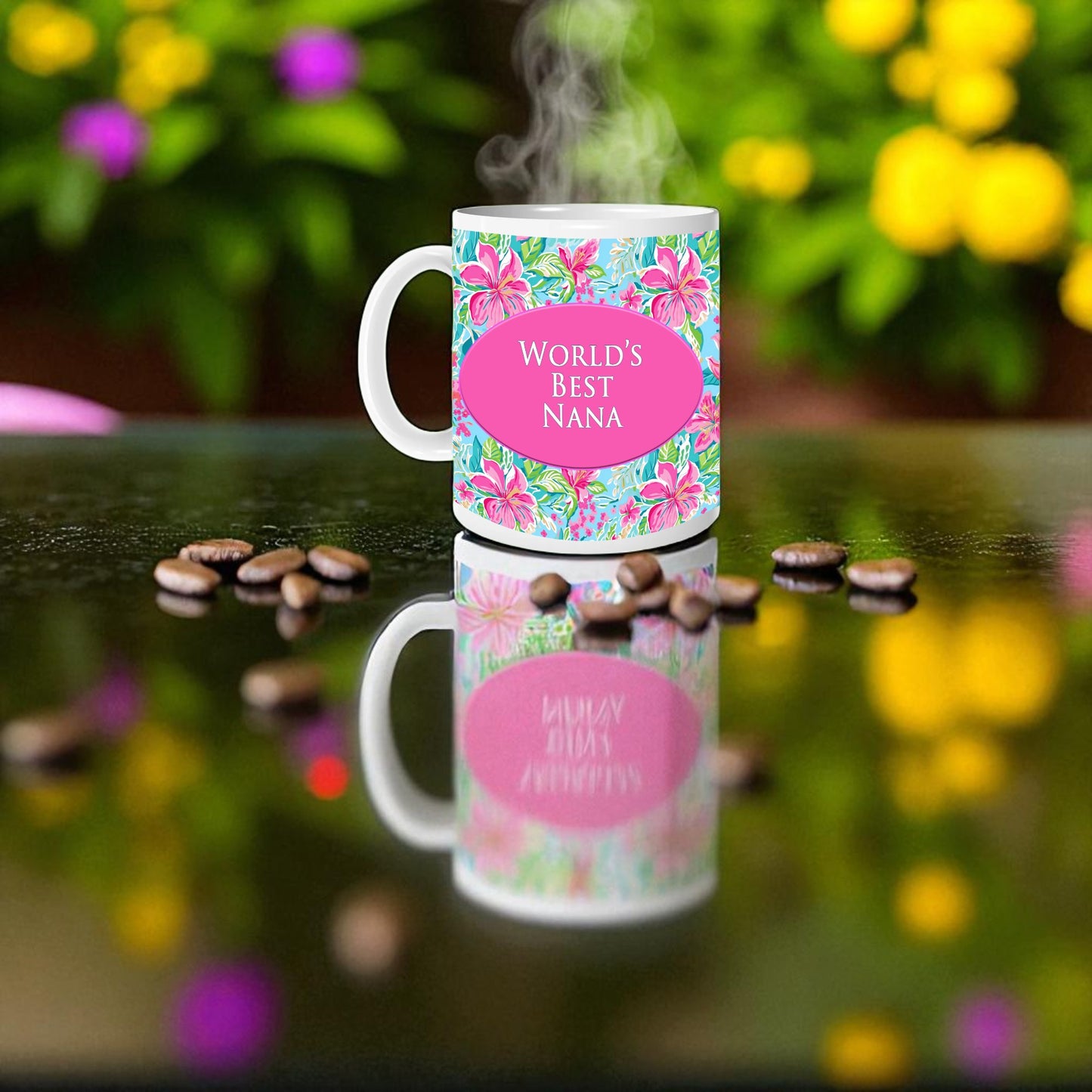 Lilly Pulitzer-Inspired Coffee Mug for Grandmother