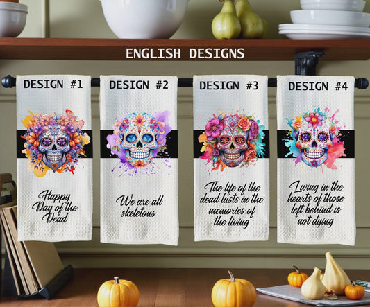 Day of the Dead Tea Towels - English or Spanish!