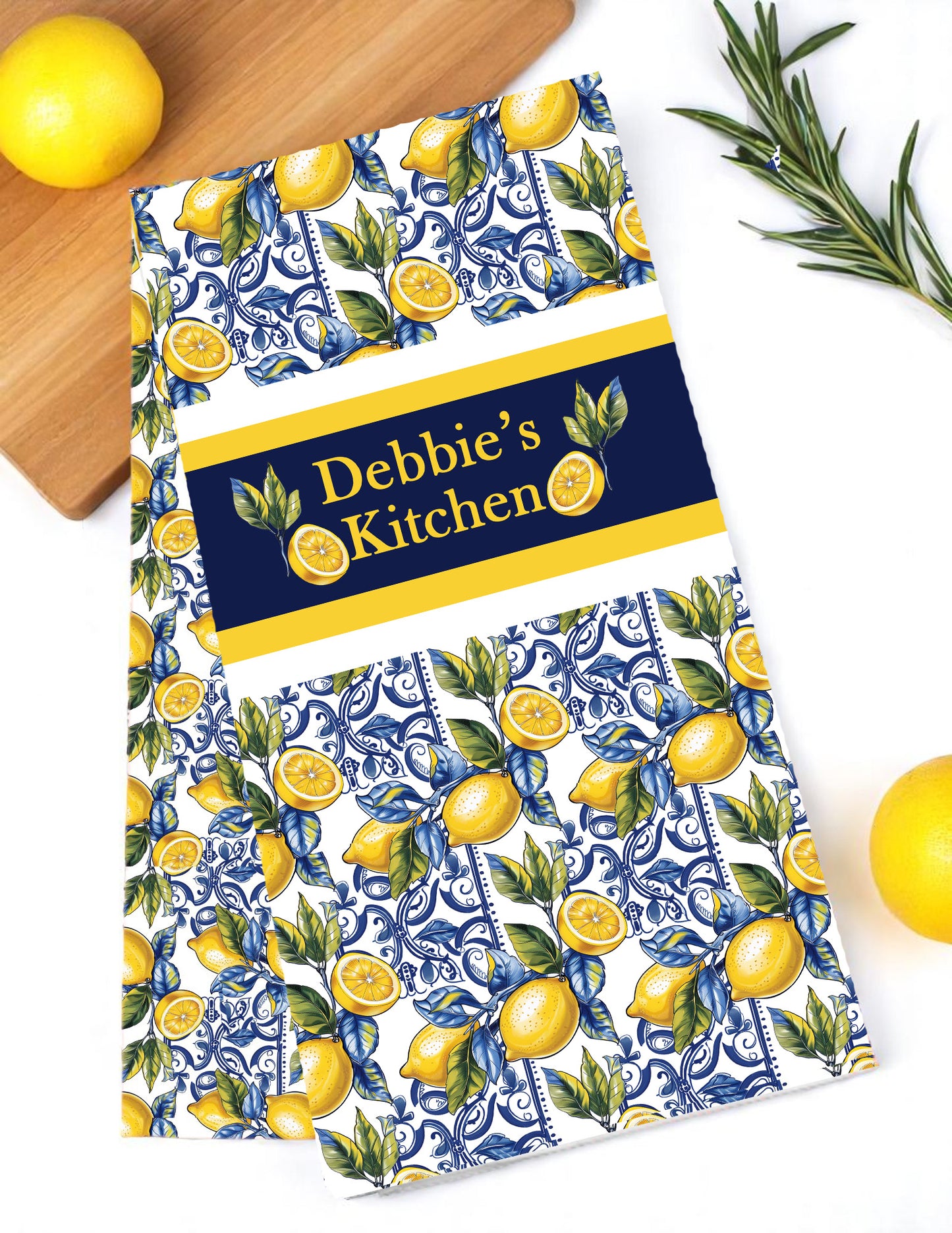 Italian Lemon Personalized Tea Towels - set of 2!