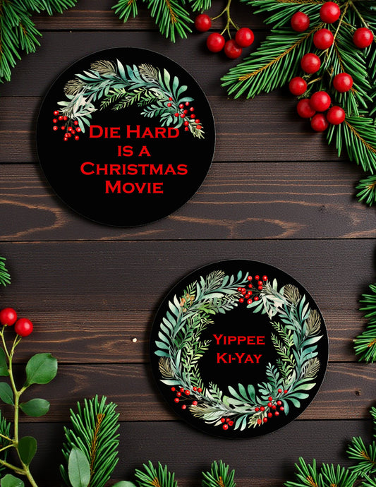 Die Hard Christmas Ceramic Coasters - Set of 2!