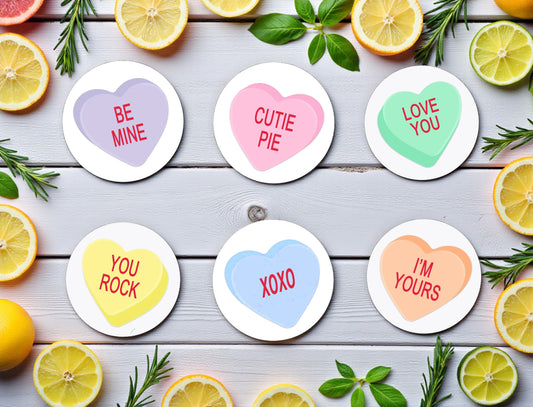 Valentine's Ceramic Coasters - Set of 2, 4, or 6!