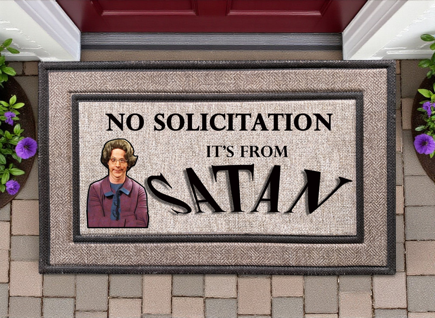 SNL's Church Lady-Inspired No Solicitation Door Mat