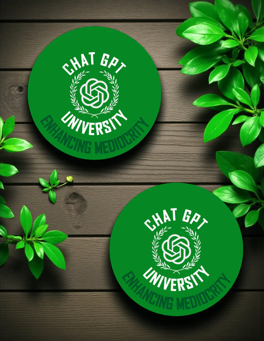 ChatGPT University Ceramic Coasters - Set of 2!