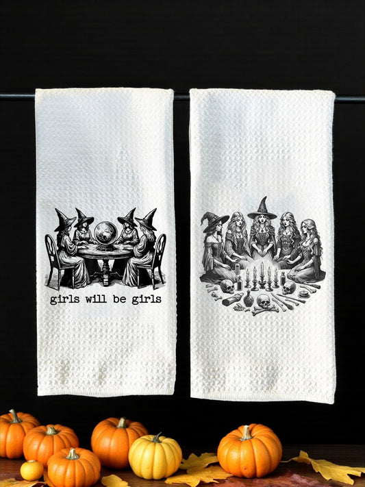 Girls Will Be Witches Tea Towels - Set of 2!