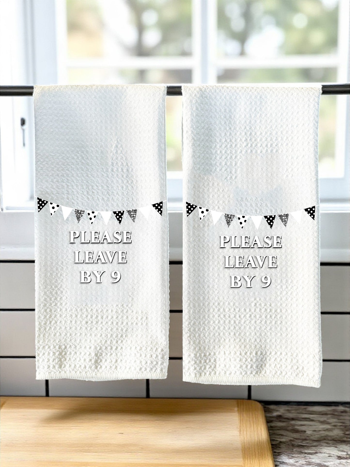 Please Leave by 9 Tea Towels - Set of 2!